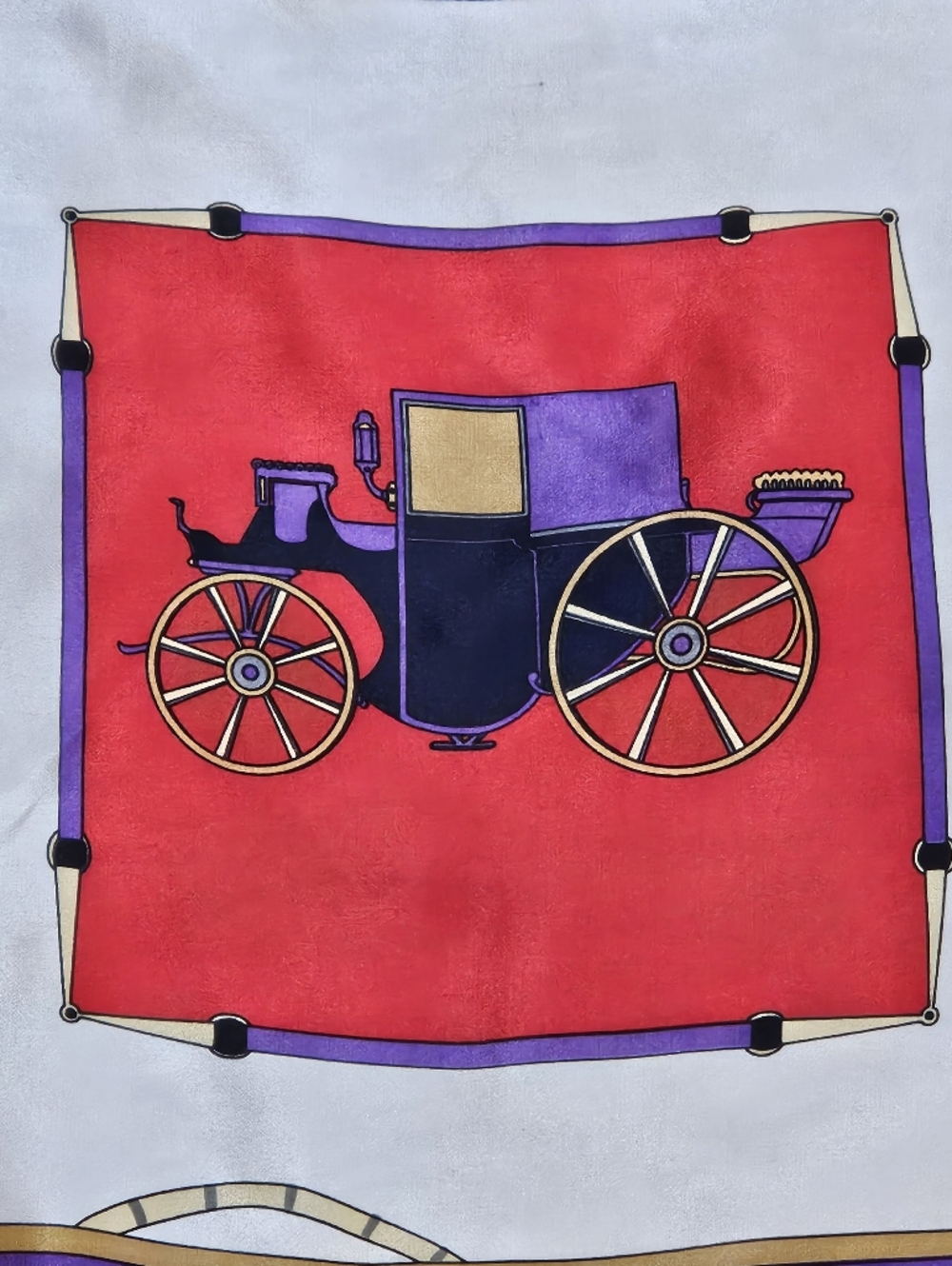COACH - Vintage Silk-Feel Women's Scarf - Black, Red, White